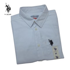 پیراهن پسرانه نخی رنگ سفید برند US Polo